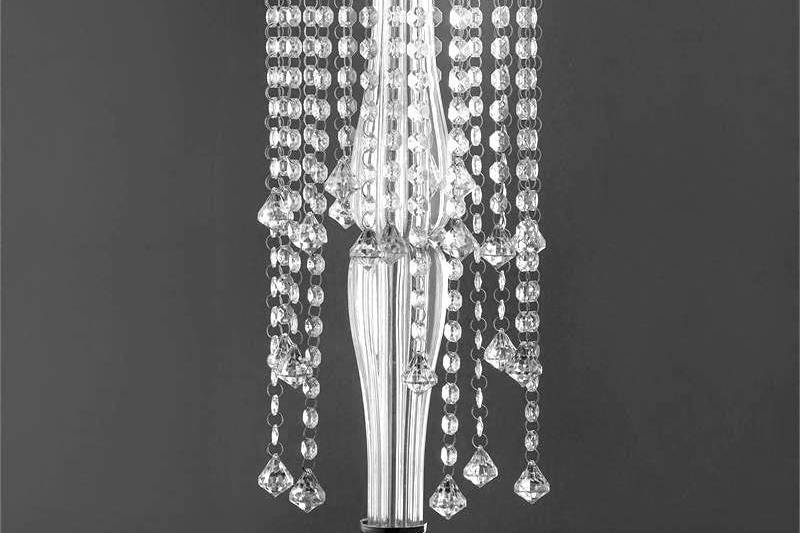 Silver chandelier centerpieces