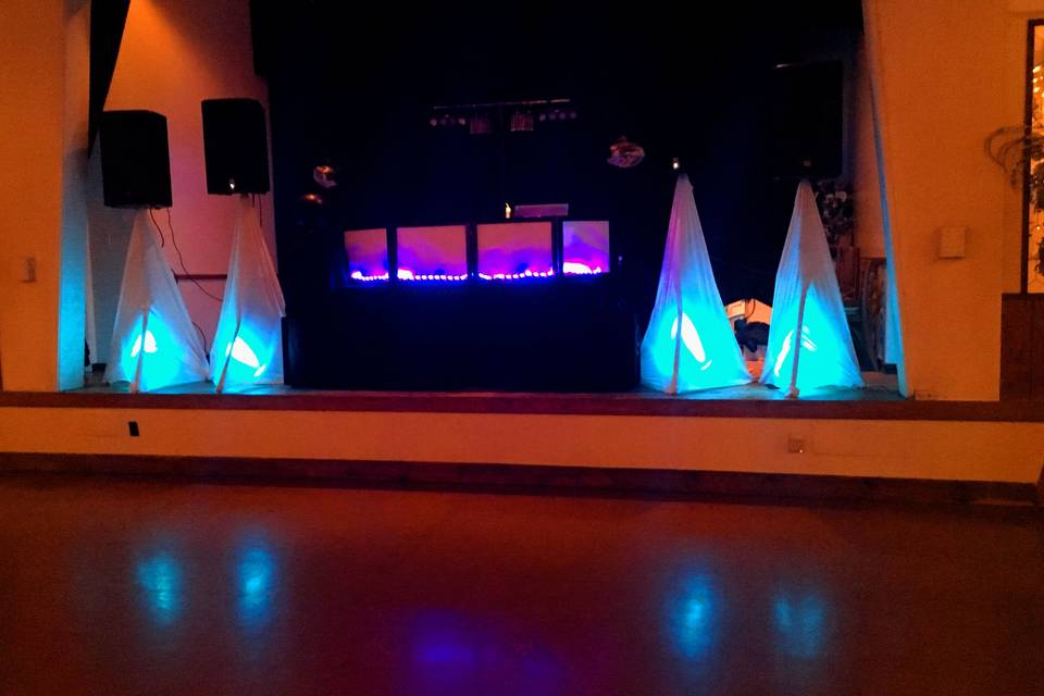 DJ station and lighting