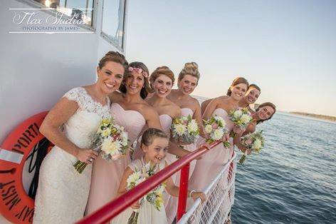 Bride and bridesmaids