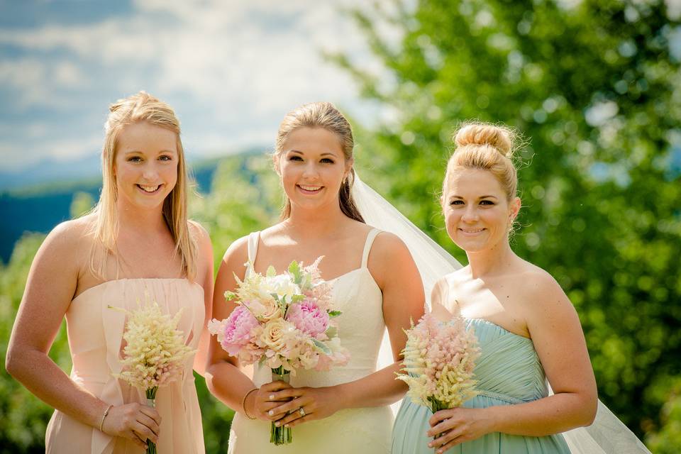 Happy bridesmaids