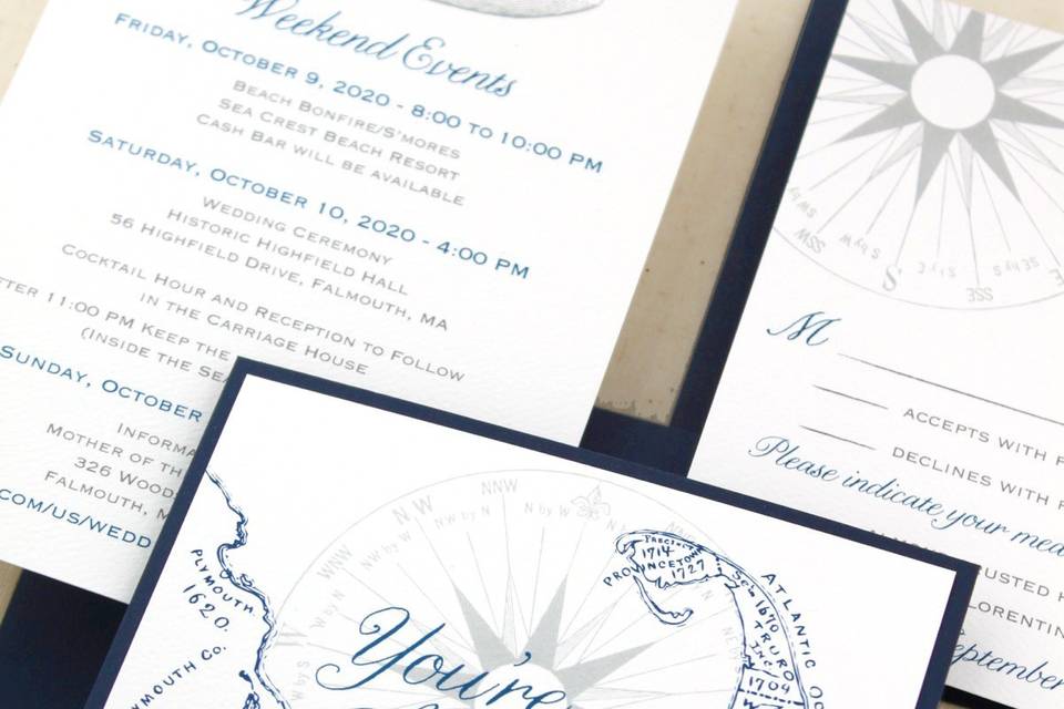 Cape Cod Wedding Invitation