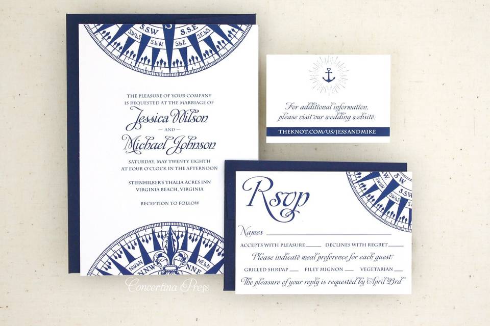 Compass Wedding Invitation