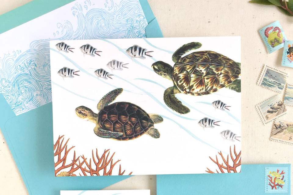 Sea Turtle Invitation
