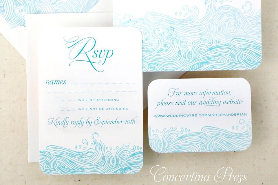 Waves Beach Wedding Invitation