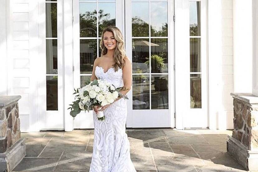 Off-the-shoulder gown