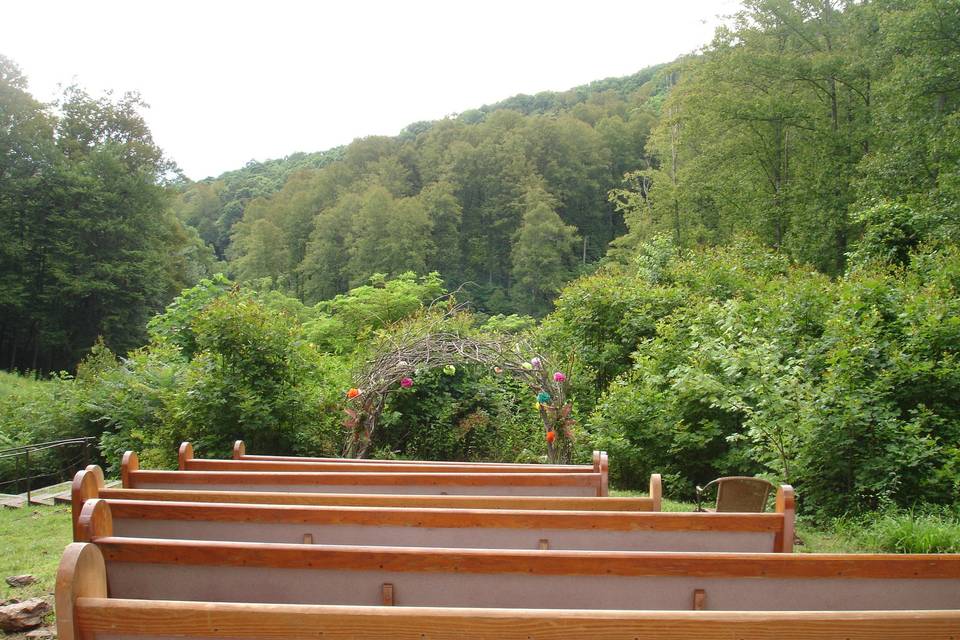 Ceremony area overlooking the forest