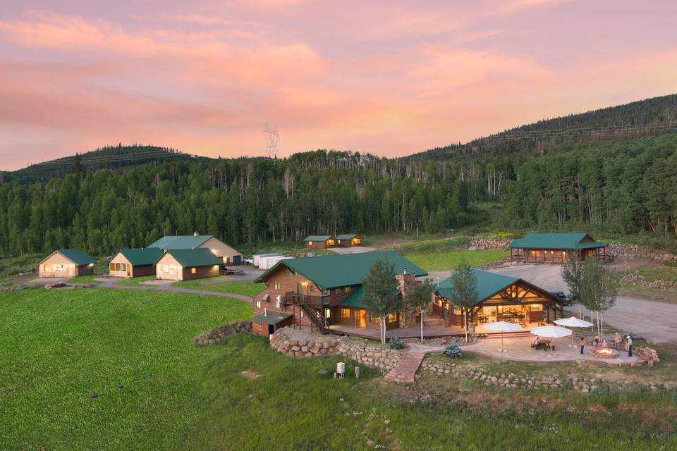 The lodge and cabins