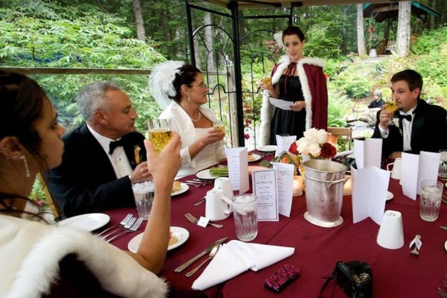 Catered dinner in the garden