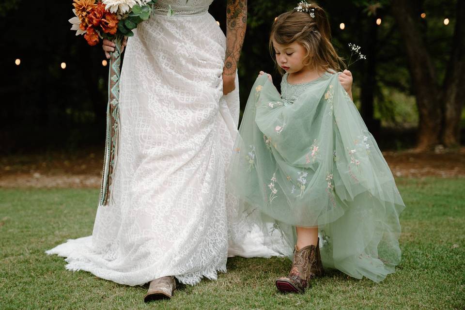 Bride and Flower Girl