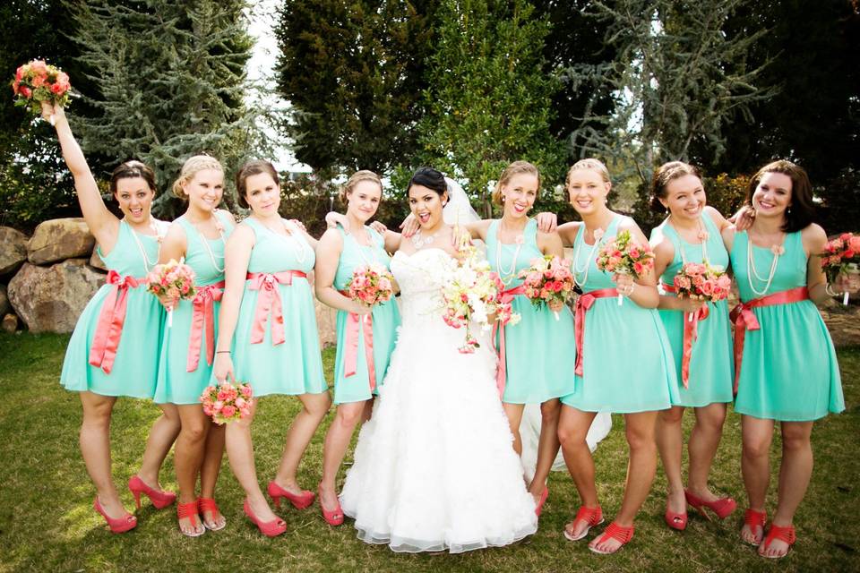 Bride with the bridesmaids