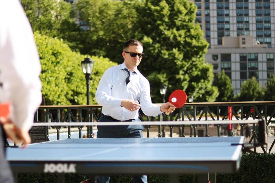 Ping pong at a wedding