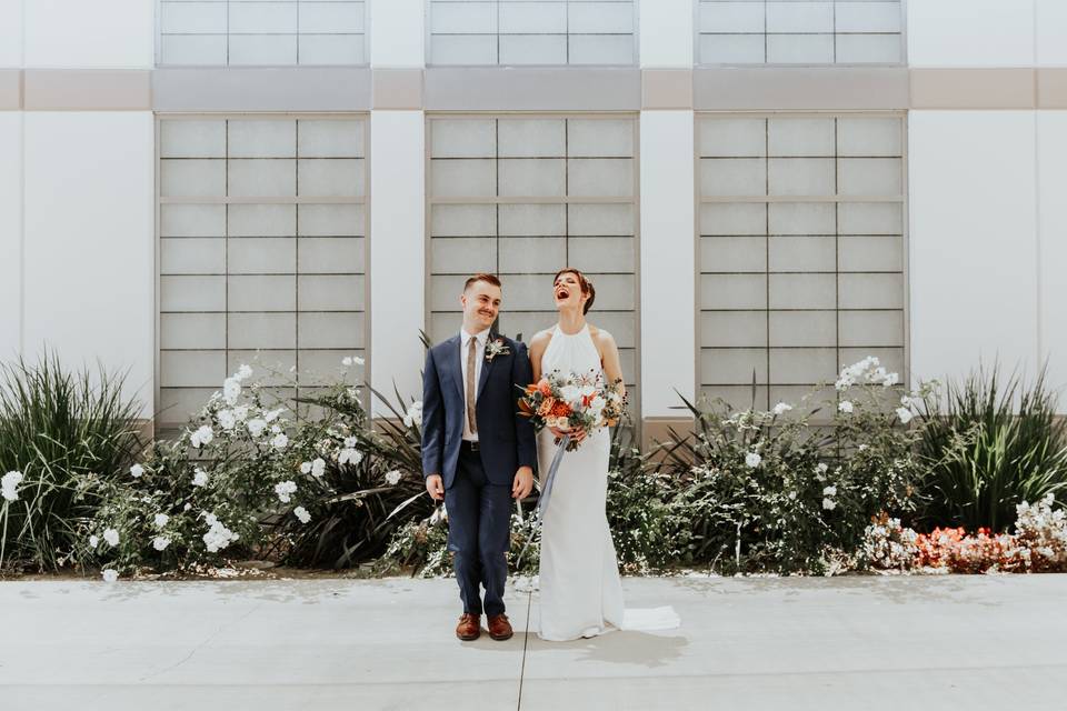 Bride and groom candid