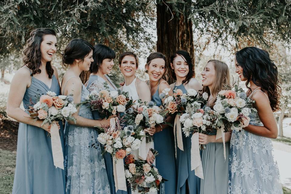 Bridal party candid