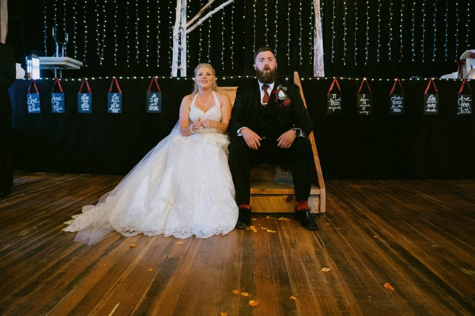 Couple at altar