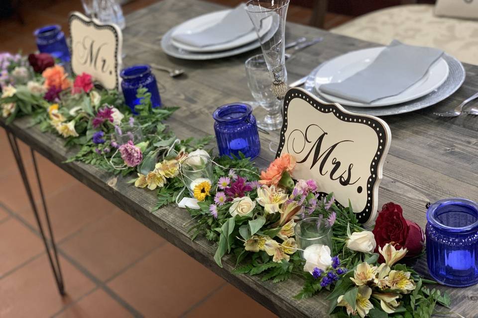 Rustic head table