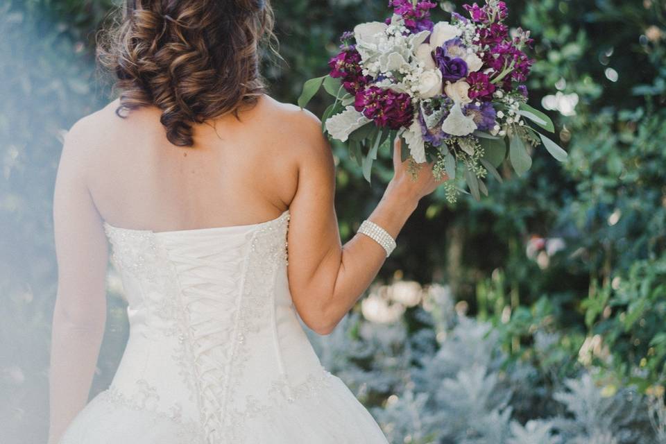 The Bride with her bouquet