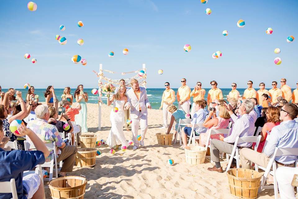 Beach Ball CeremonyDeacon - Ketchmark Wedding