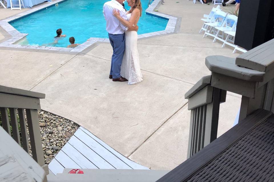Backyard wedding by the pool