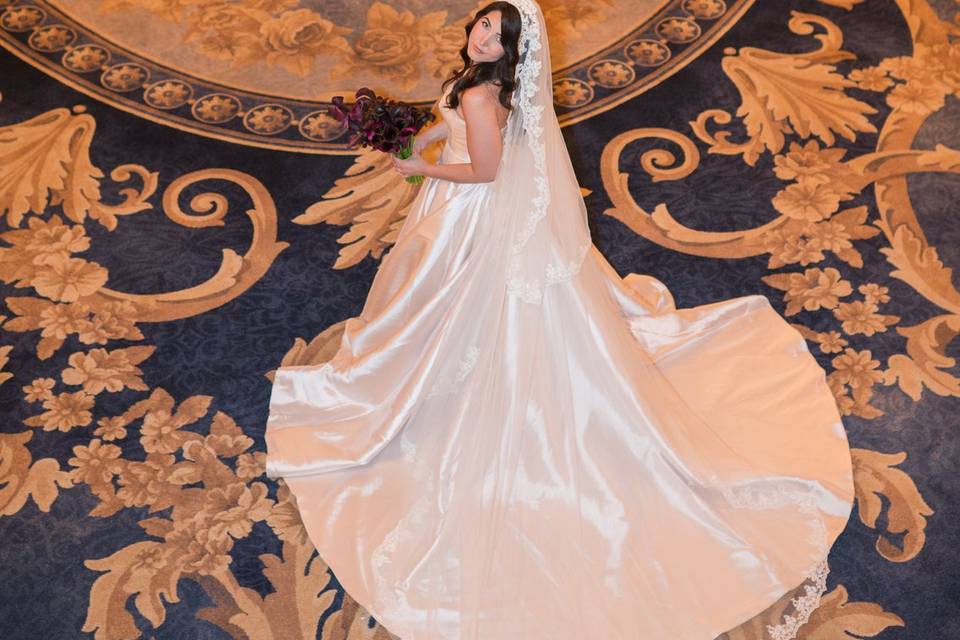 Bride in the Drake Ballroom