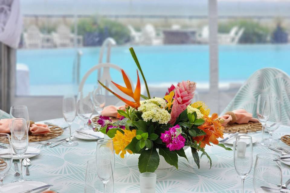 Poolside Tropical Reception