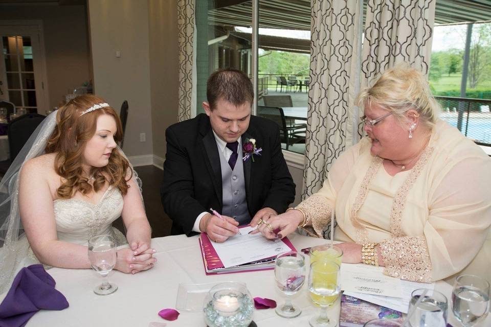Signing of the wedding contracts