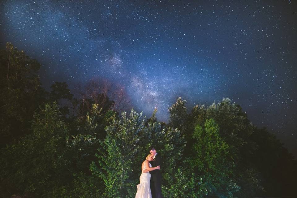 Bride and groom under the night sky - Bryson Buehrer Photography