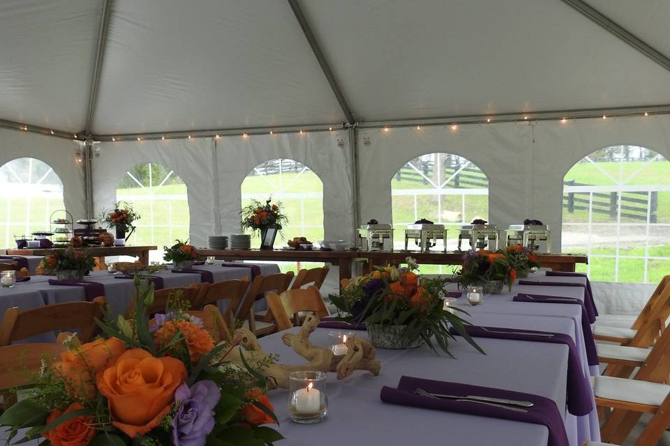 Tented farm reception