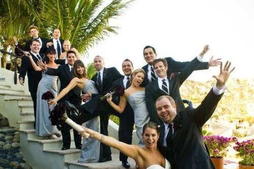 Group photo on the staircase