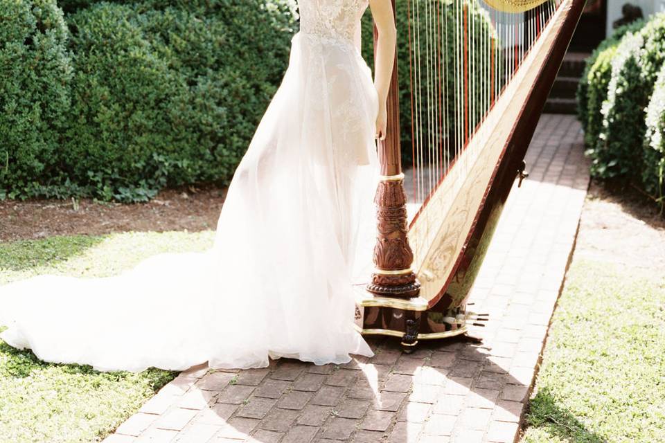 Wedding Harpist Bride