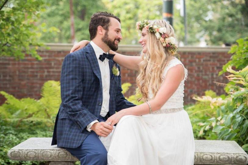 Couple in a garden