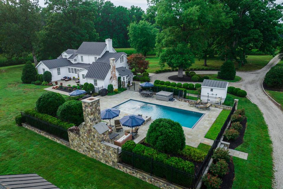 Main house view from above