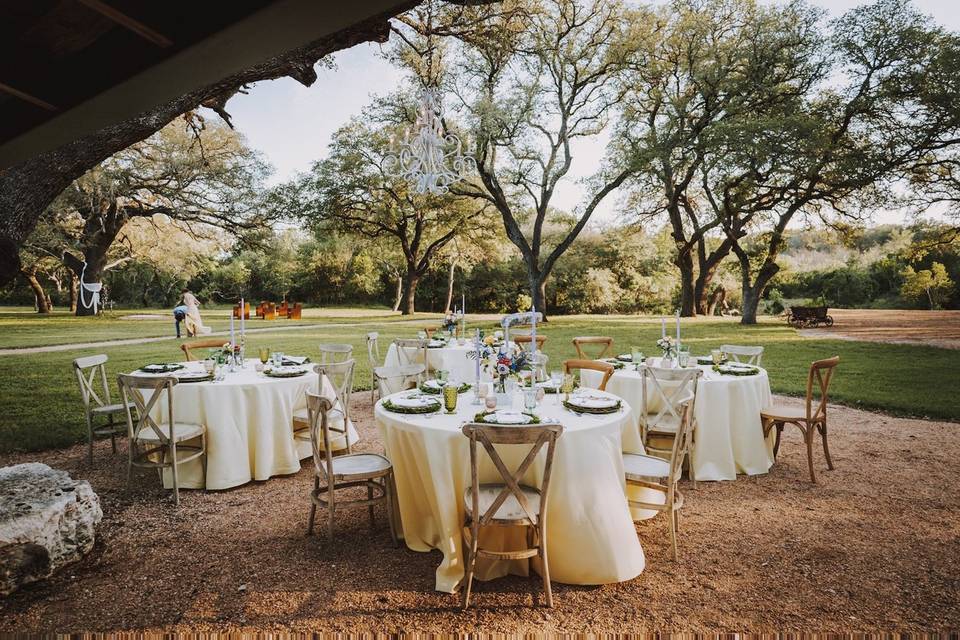 Patio with Round Tables