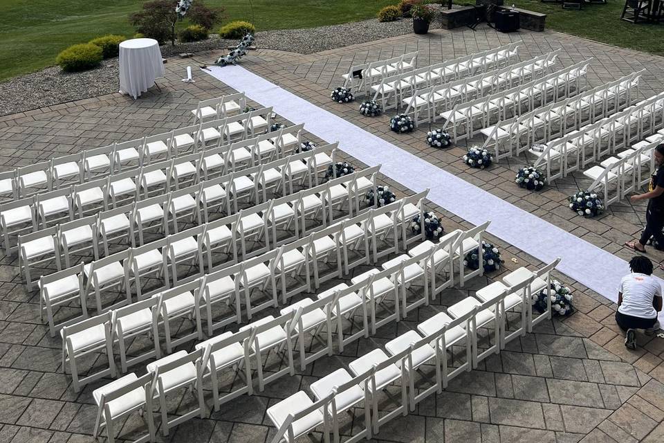 Partial Set up on the Patio