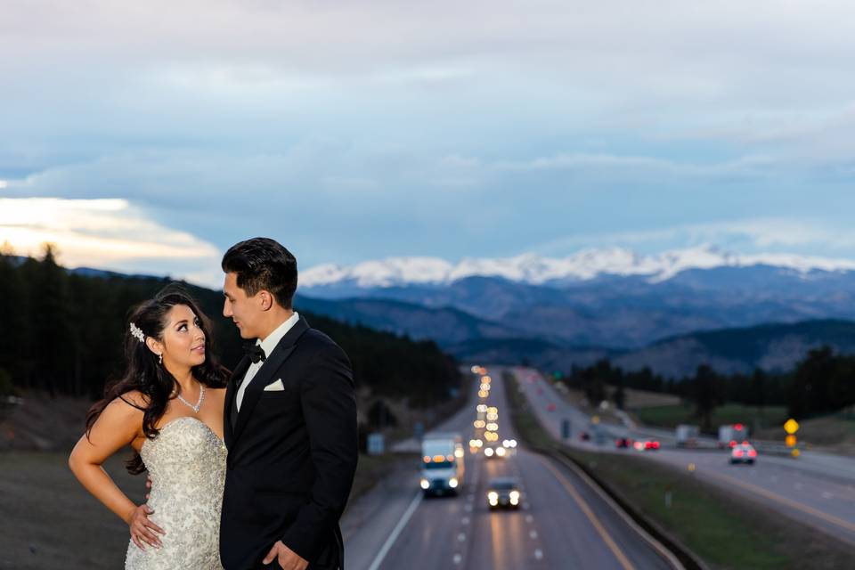 Highway and mountains