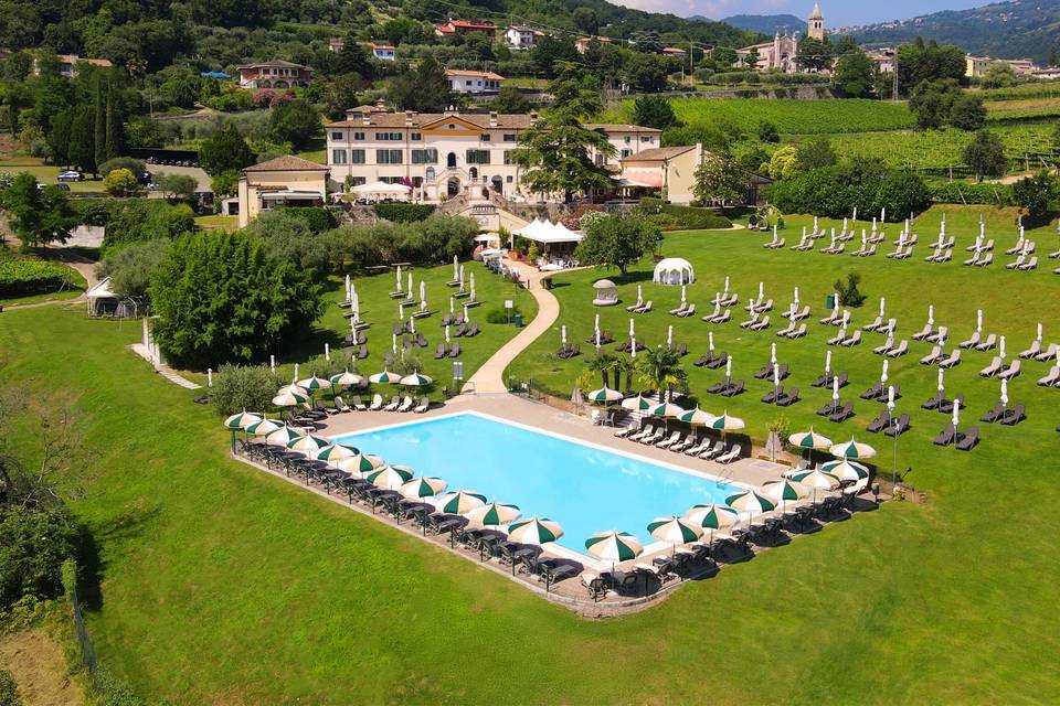 Aerial view summer villa