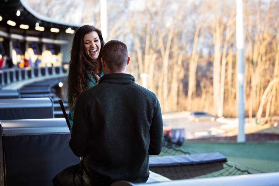 Surprise Proposal at Top Golf