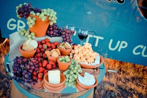 Fruit and cheese displays
