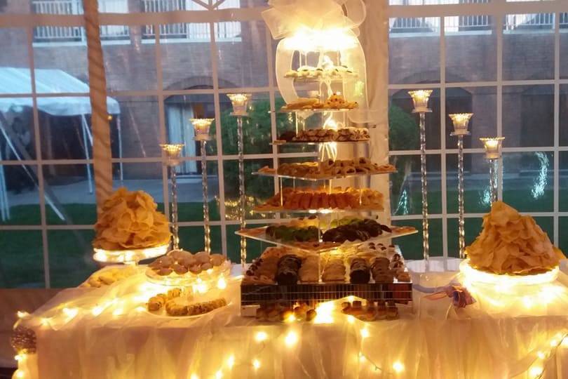 Our grand cookie table makes a dramatic display...and is just as delicious as it is beautiful.