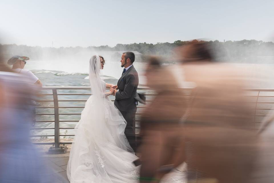 Couple in slow shutter shot