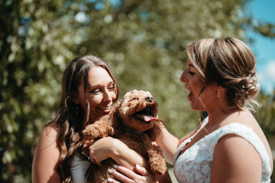 Couple with dog