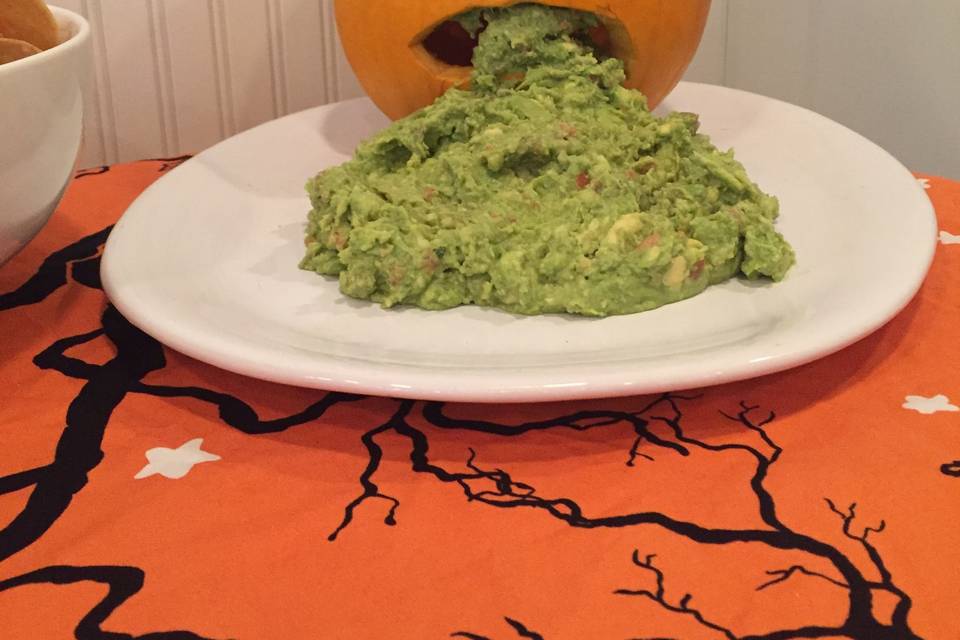 Guacamole jack-o-lantern