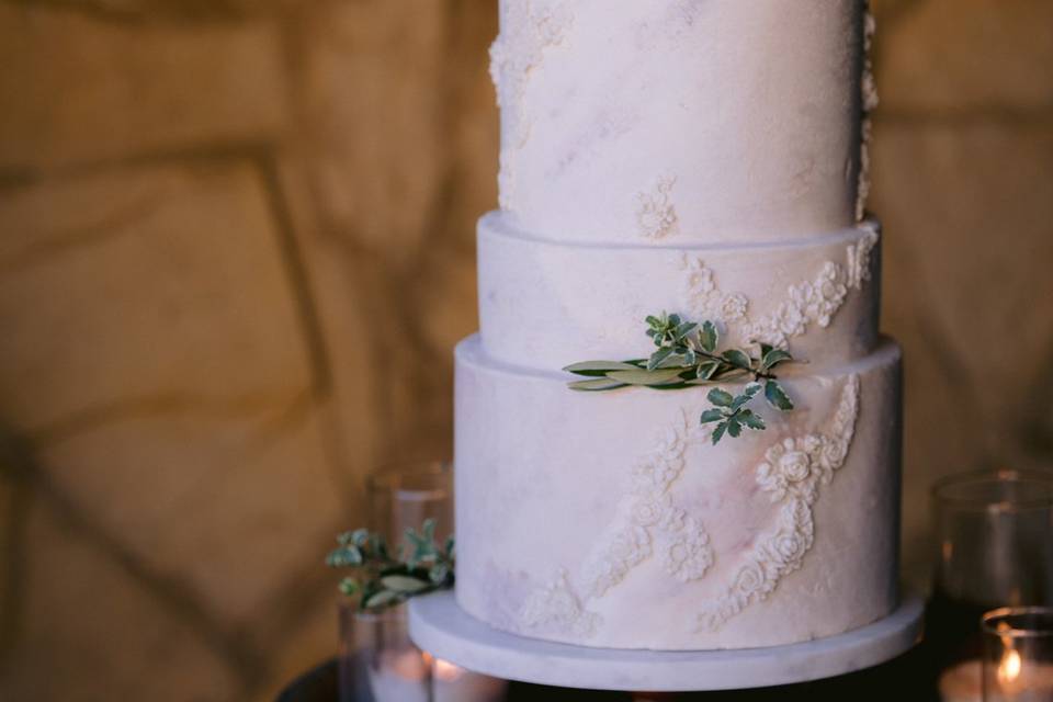 Aging stone wedding cake