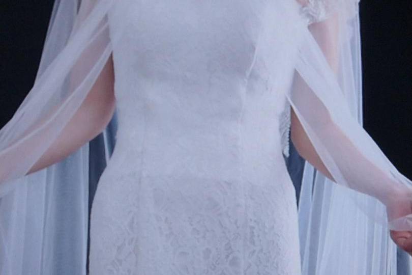Bridal gown cape 10 ft drape