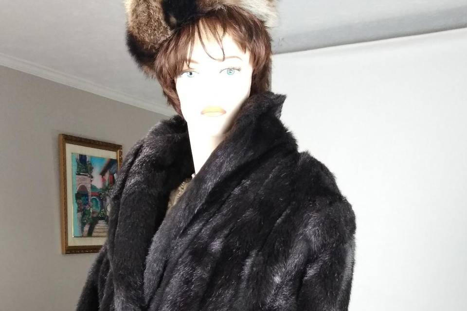 Vintage full length faux mink