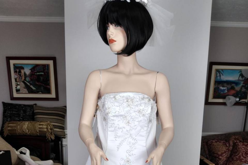 Strapless vintage gown