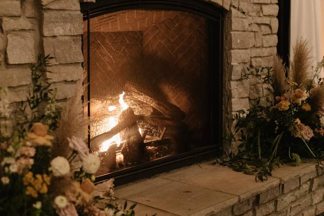 Fire place in reception area