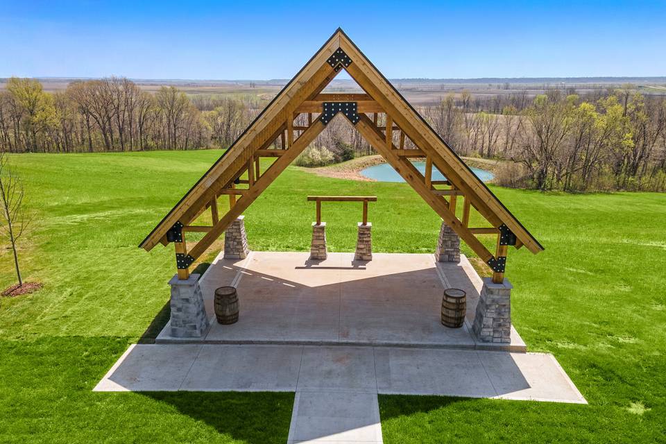 Ceremony area overlooking view