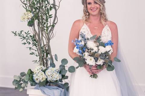 Dusty blue bouquet