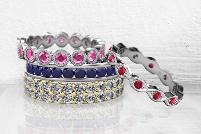 Stackable eternity bands