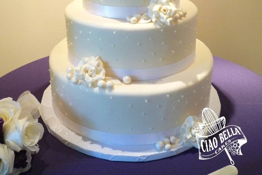Four tier white cake